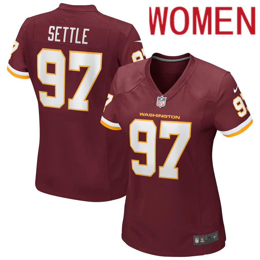 Women Washington Redskins #97 Tim Settle Nike Burgundy Game Player NFL Jersey